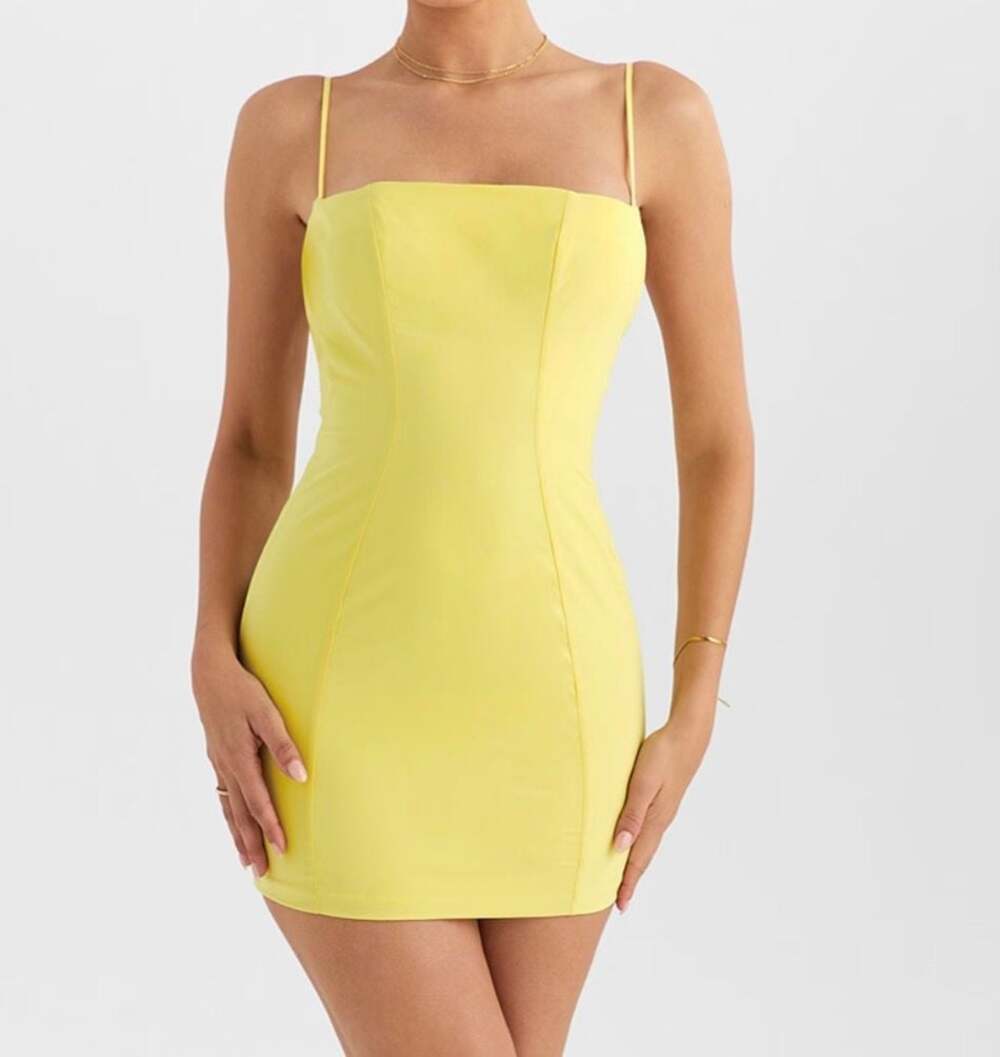 Mistress Rocks Yellow Corset Mini Dress